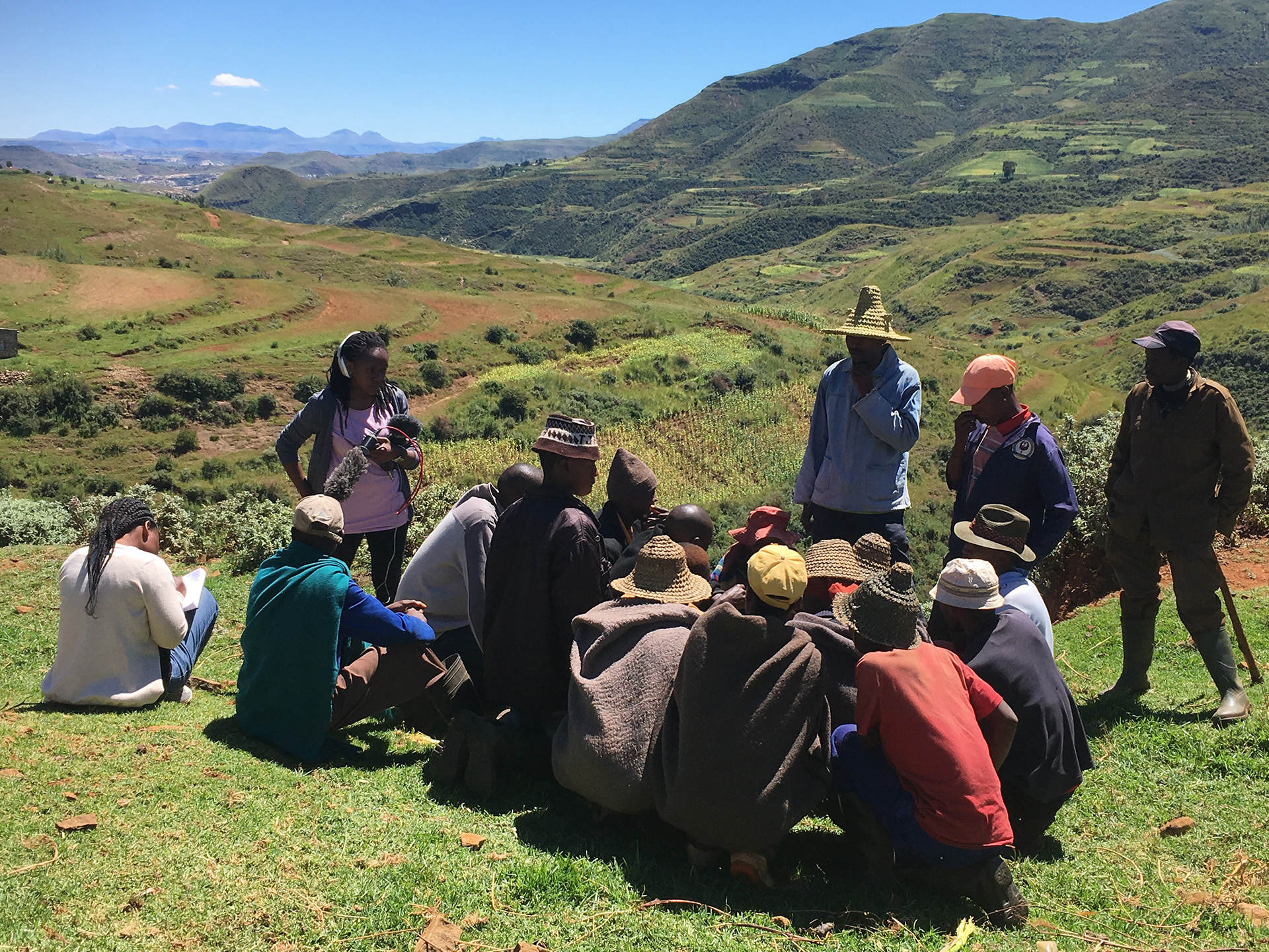 <p>Filming in St Helena, Lesotho</p>